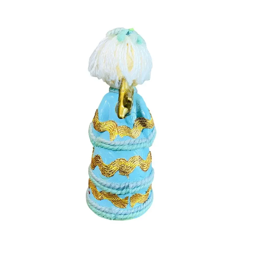 Vintage Boy & Girl Kissing Angel Figurines Blue Gold Yarn & Bric a Brac Japan